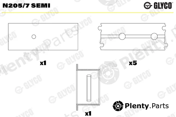 Glyco N205/7SEMI — Camshaft Bearing