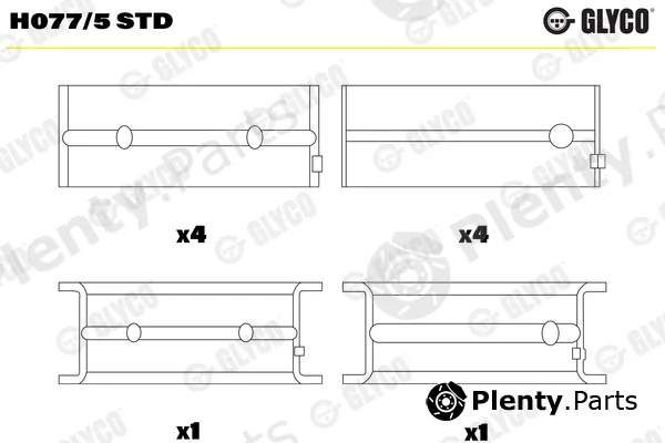 Glyco H077/5STD — Crankshaft Bearing
