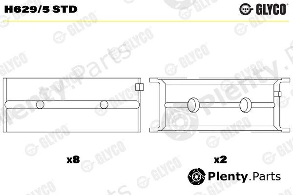 Glyco H629/5STD — Crankshaft Bearing