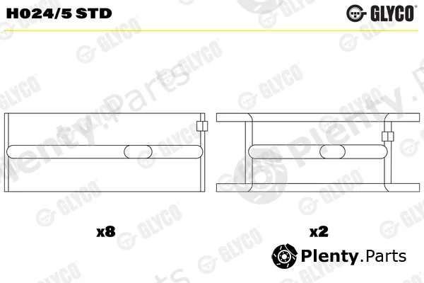 Glyco H024/5STD — Crankshaft Bearing