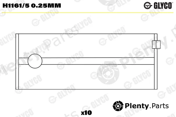 Glyco H1161/50.25mm — Crankshaft Bearing