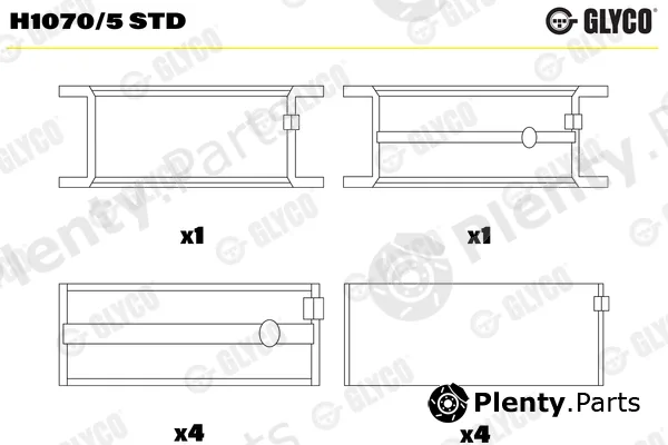 Glyco H1070/5STD — Crankshaft Bearing