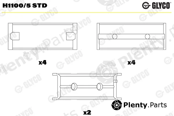Glyco H1100/5STD — Crankshaft Bearing