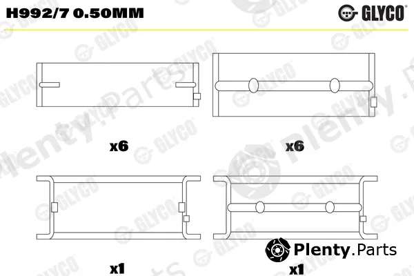 Glyco H992/70.50mm — Crankshaft Bearing