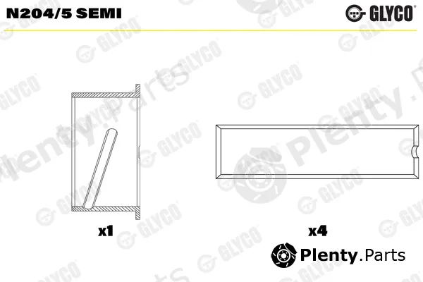 Glyco N204/5SEMI — Camshaft Bearing