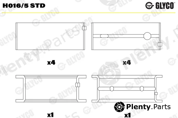 Glyco H016/5STD — Crankshaft Bearing