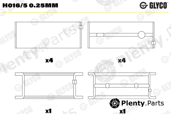 Glyco H016/50.25mm — Crankshaft Bearing