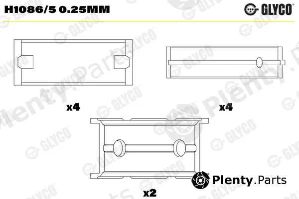 Glyco H1086/50.25mm — Crankshaft Bearing