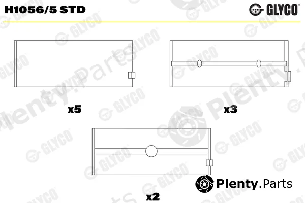 Glyco H1056/5STD — Crankshaft Bearing