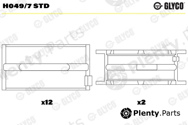 Glyco H049/7STD — Crankshaft Bearing