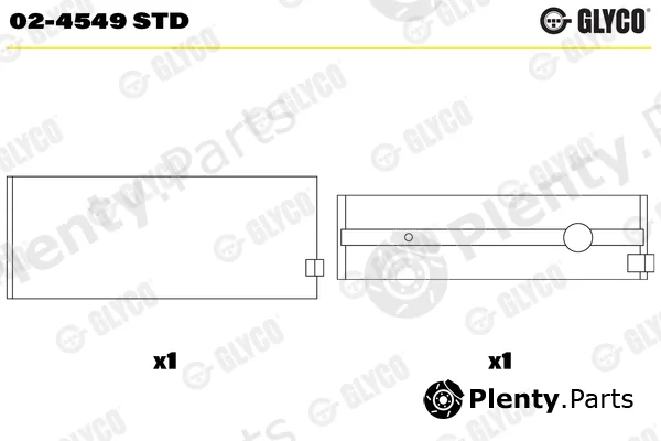 Glyco 02-4549STD — Crankshaft Bearing