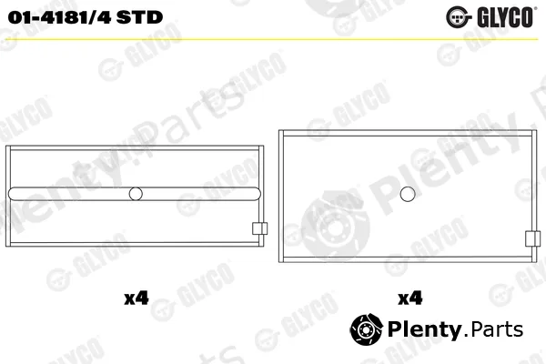 Glyco 01-4181/4STD — Connecting Rod Bearing