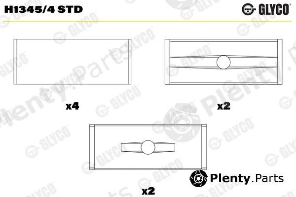 Glyco H1345/4STD — Crankshaft Bearing