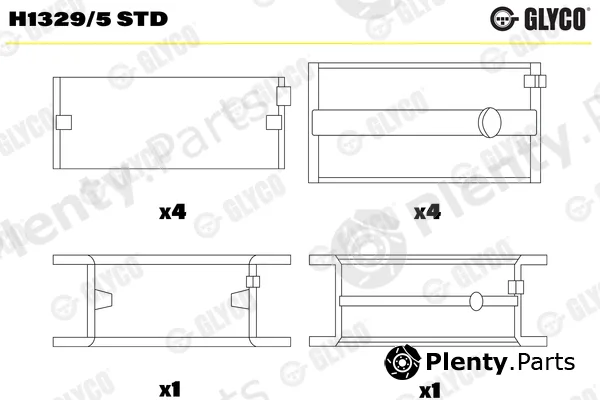 Glyco H1329/5STD — Crankshaft Bearing