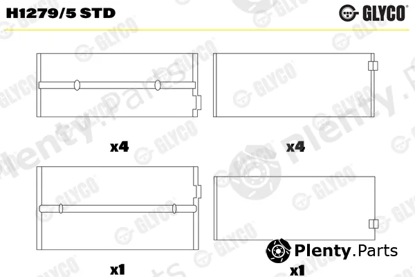 Glyco H1279/5STD — Crankshaft Bearing