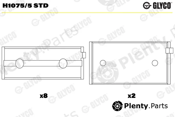 Glyco H1075/5STD — Crankshaft Bearing