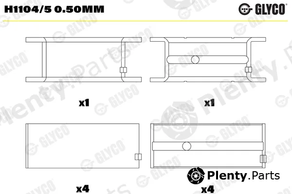 Glyco H1104/50.50mm — Crankshaft Bearing