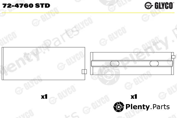 Glyco 72-4760STD — Crankshaft Bearing