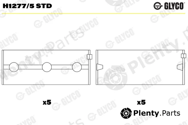 Glyco H1277/5STD — Crankshaft Bearing