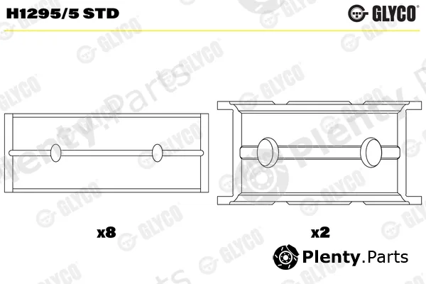 Glyco H1295/5STD — Crankshaft Bearing
