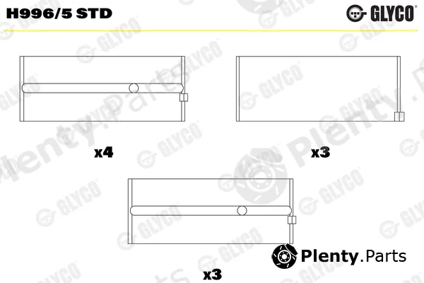 Glyco H996/5STD — Crankshaft Bearing