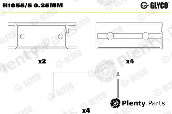 Glyco H1055/50.25mm — Crankshaft Bearing