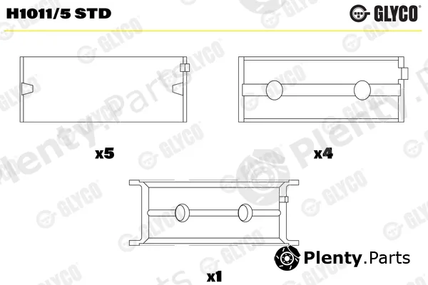 Glyco H1011/5STD — Crankshaft Bearing