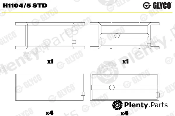 Glyco H1104/5STD — Crankshaft Bearing