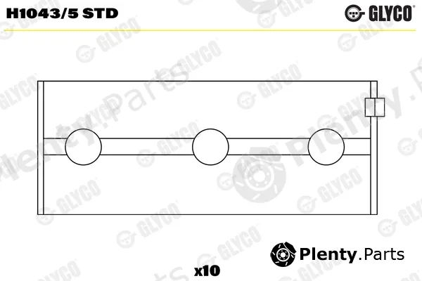 Glyco H1043/5STD — Crankshaft Bearing