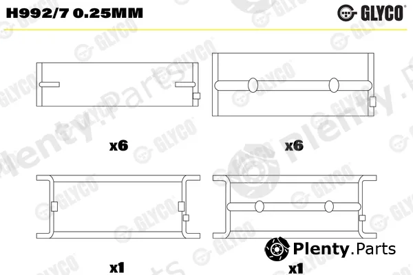 Glyco H992/70.25mm — Crankshaft Bearing