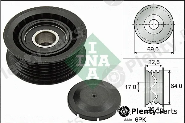 INA 532016010 — Deflection/Guide Pulley, V-ribbed belt