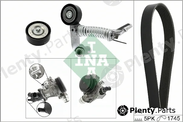 INA 529031930 — Water Pump + V-Ribbed Belt Kit