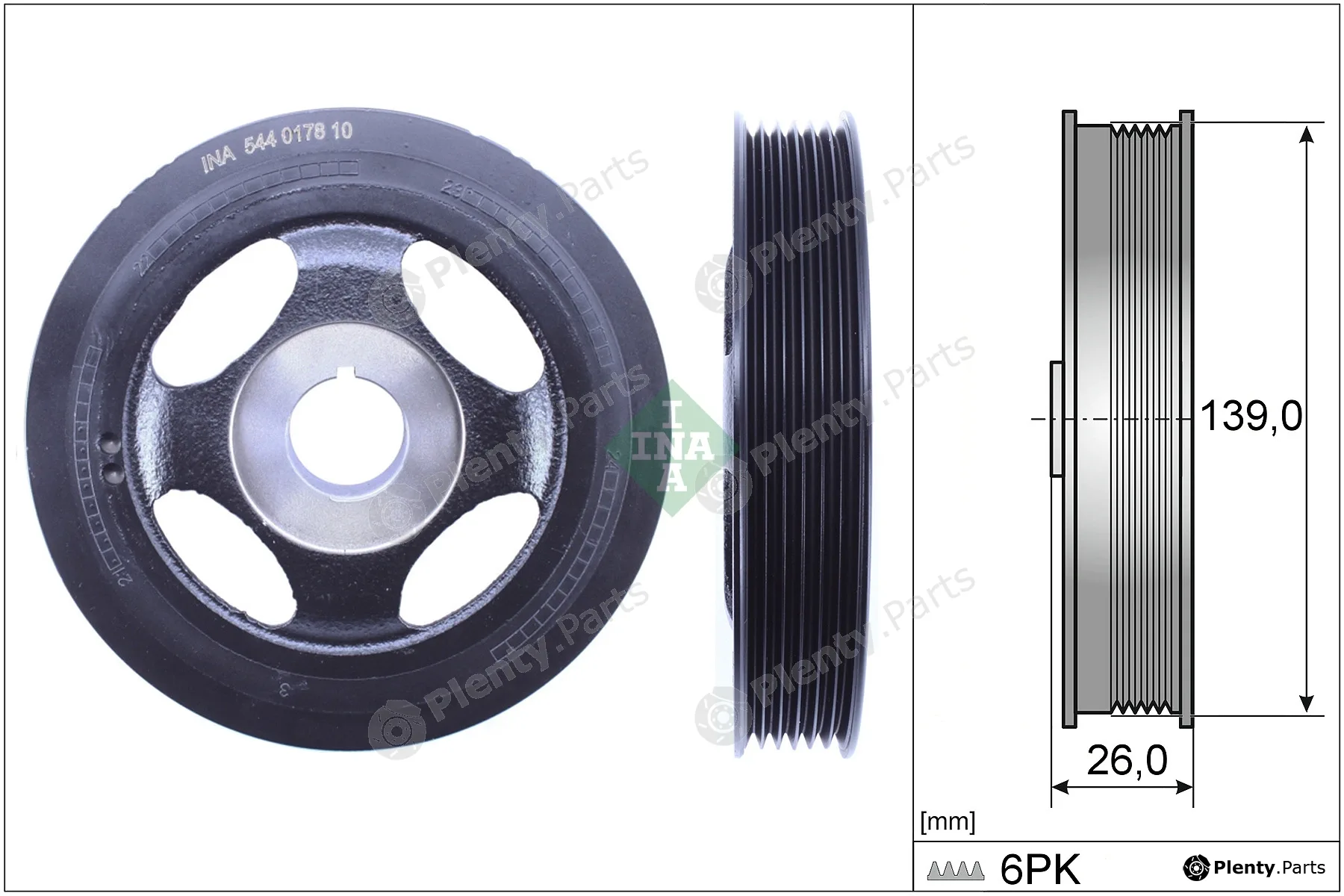 INA 544017810 — Belt Pulley, crankshaft