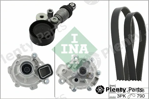 INA 529037130 — Water Pump + V-Ribbed Belt Kit