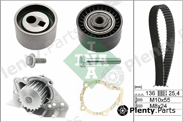 INA 530009530 — Water Pump & Timing Belt Kit