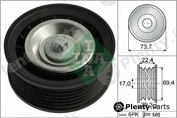 INA 532078410 — Deflection/Guide Pulley, V-ribbed belt