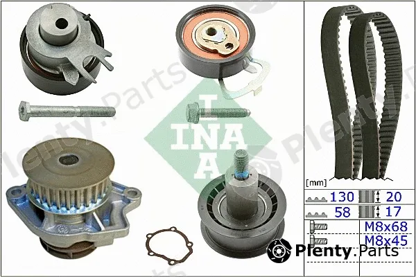 INA 530053830 — Water Pump & Timing Belt Kit