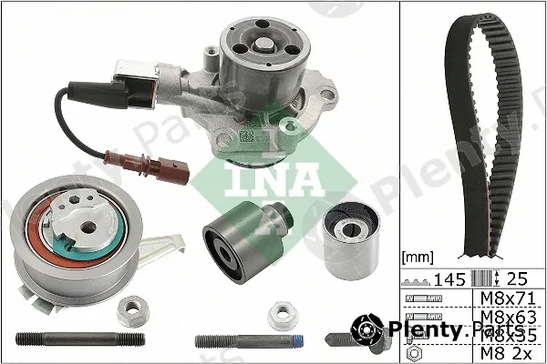 INA 530075930 — Water Pump & Timing Belt Kit
