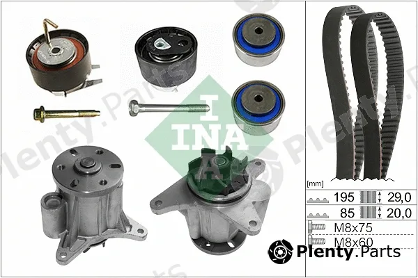 INA 530076431 — Water Pump & Timing Belt Kit