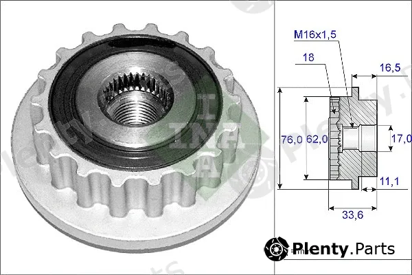 INA 535011810 — Alternator Freewheel Clutch
