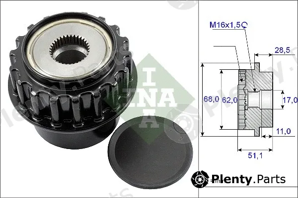 INA 535017510 — Alternator Freewheel Clutch