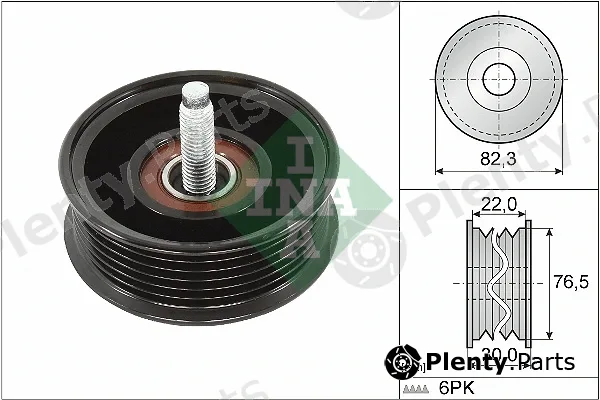 INA 532092210 — Deflection/Guide Pulley, V-ribbed belt