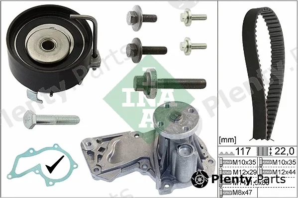 INA 530049530 — Water Pump & Timing Belt Kit