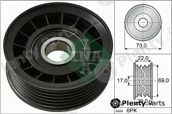 INA 532064910 — Deflection/Guide Pulley, V-ribbed belt
