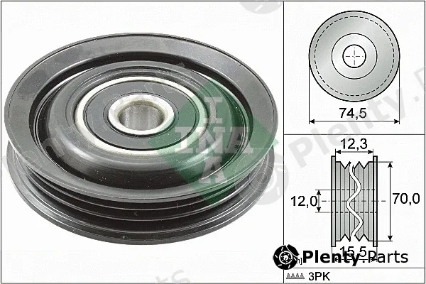INA 532078610 — Deflection/Guide Pulley, V-ribbed belt