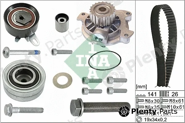INA 530048230 — Water Pump & Timing Belt Kit