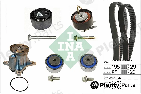 INA 530046930 — Water Pump & Timing Belt Kit
