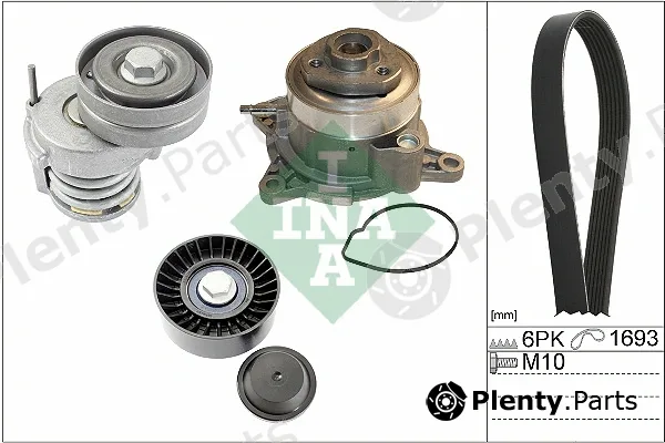INA 529053430 — Water Pump + V-Ribbed Belt Kit