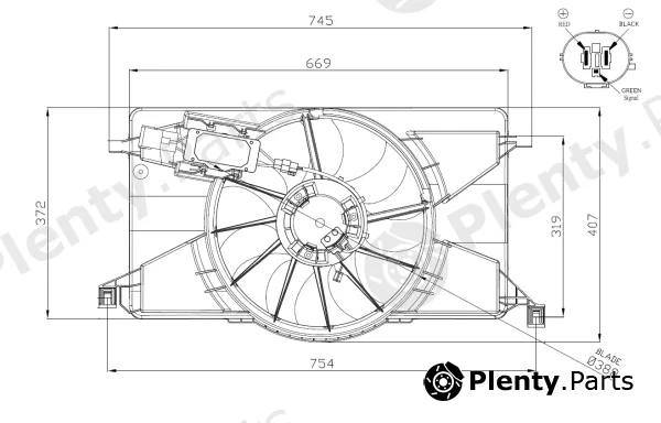 NRF 47959 — Fan, engine cooling