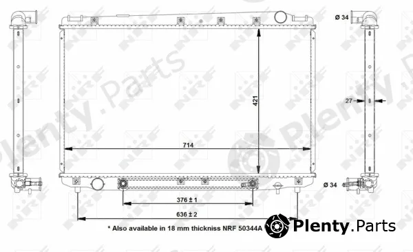 NRF 50344 — Radiator, engine cooling EASY FIT